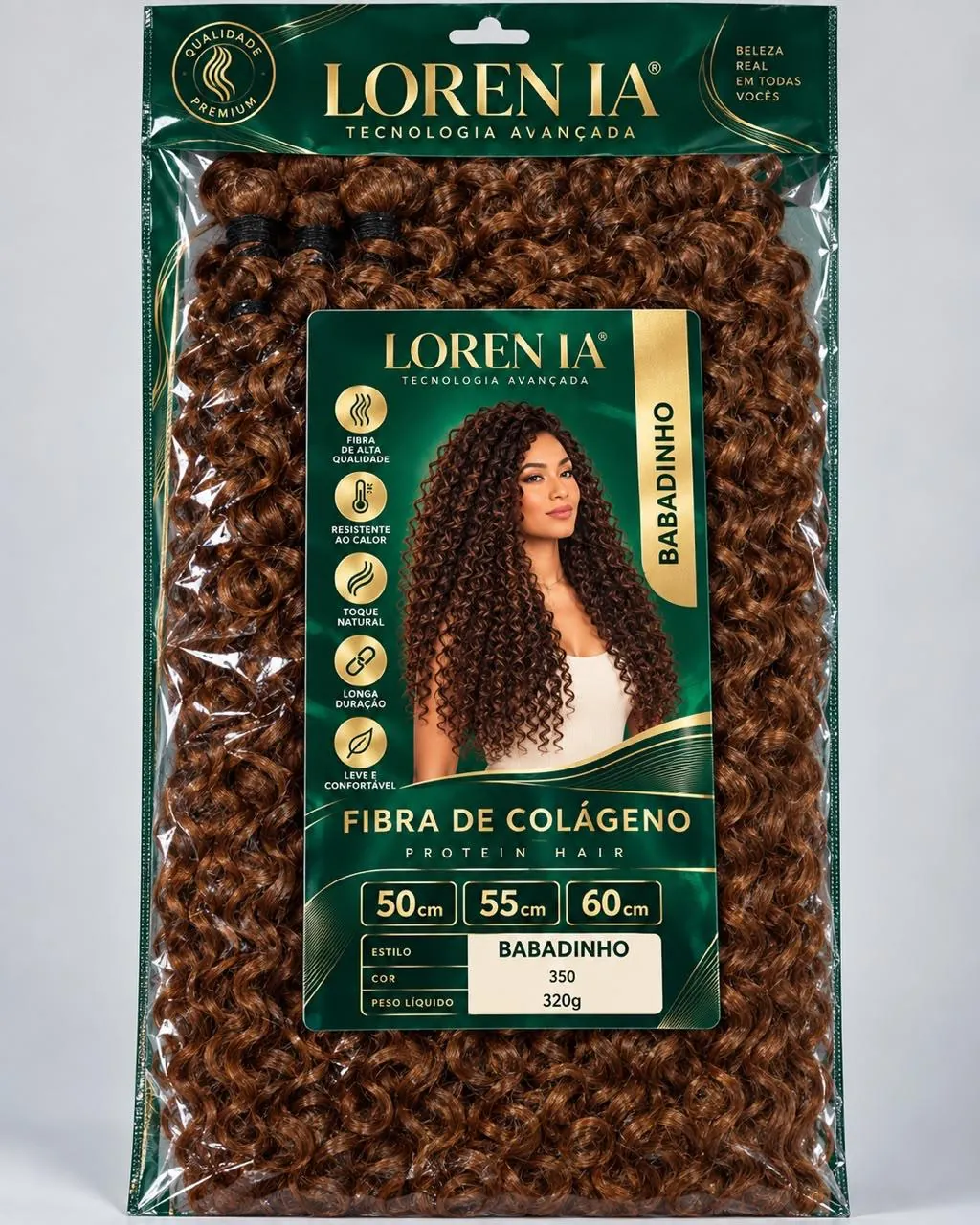 LOREN IA Babadinho packaging, collagen fiber Protein Hair, with defined curls
