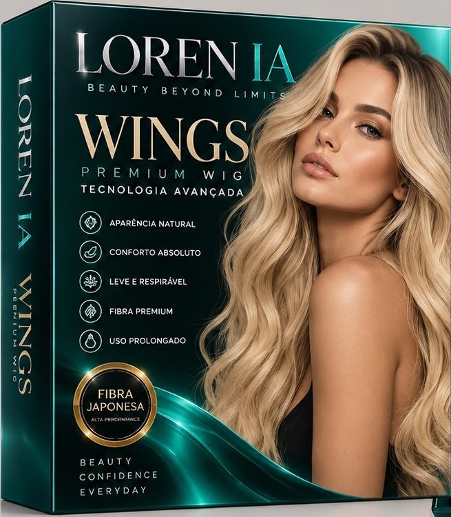 Wings Premium Wig box with a blonde model
